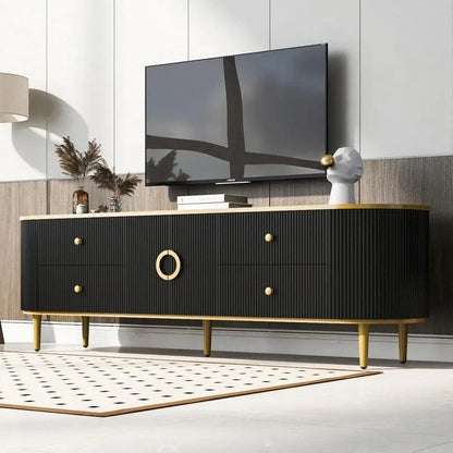 Modern TV Stand for TVs up to 80 Inches, Entertainment Center with Drawers and Cabinet