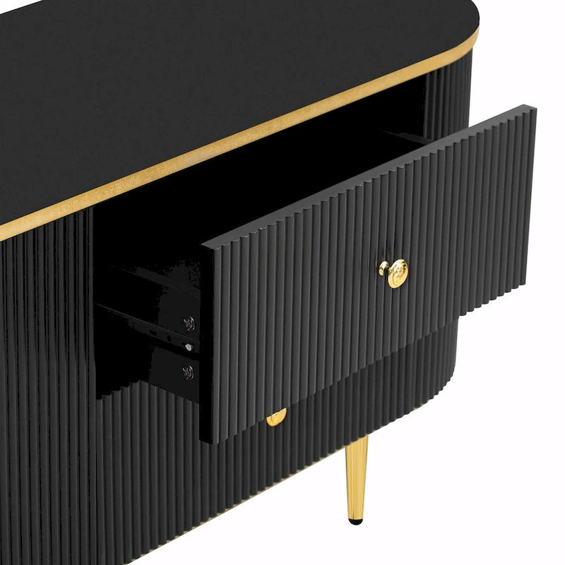 Modern TV Stand for TVs up to 80 Inches, Entertainment Center with Drawers and Cabinet