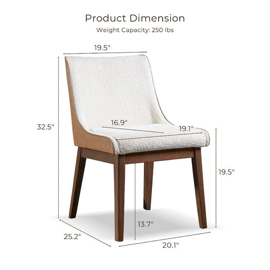 Furniture of America Beau III Mid-century 2-Pack Wingback Dining Chair Set