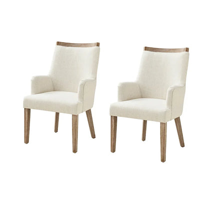 Albert Farmhouse Upholstered Solid Wood Dining Chair Set of 2 by HULALA HOME