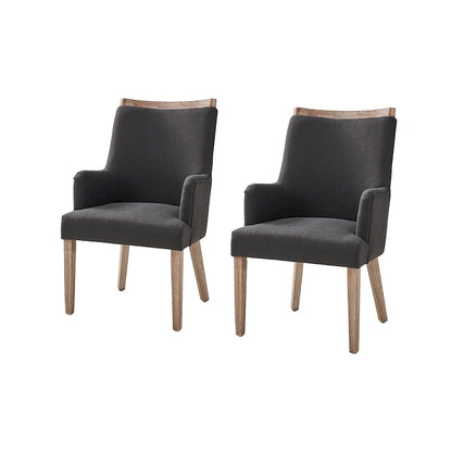 Albert Farmhouse Upholstered Solid Wood Dining Chair Set of 2 by HULALA HOME