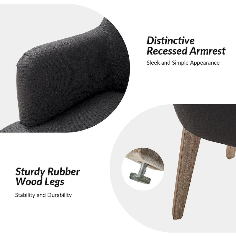 Albert Farmhouse Upholstered Solid Wood Dining Chair Set of 2 by HULALA HOME