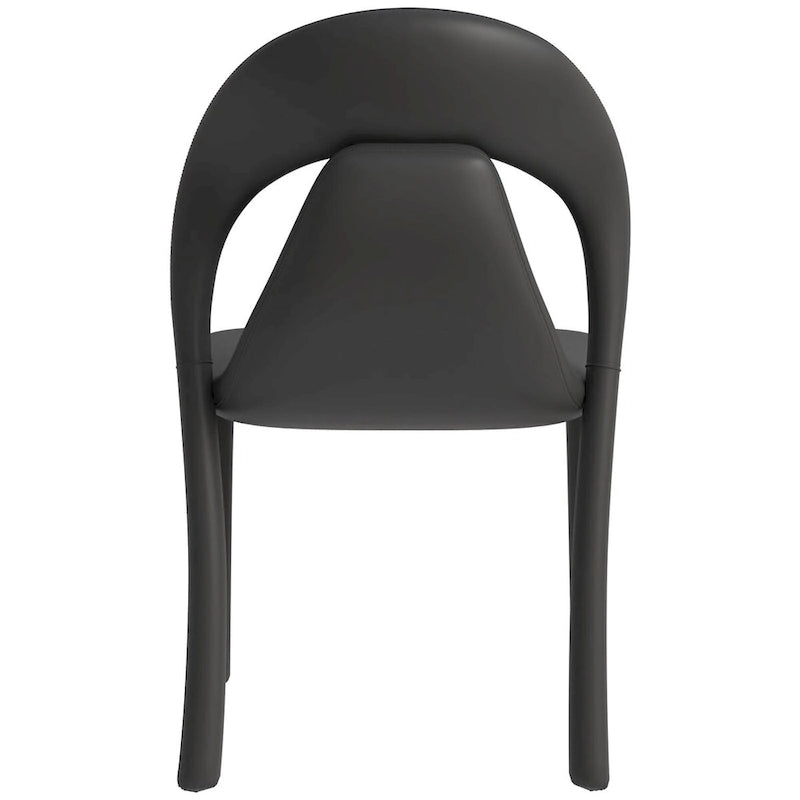 Solace Modern Dining Chair in Upholstered Leather with Steel Frame & Legs by LeisureMod