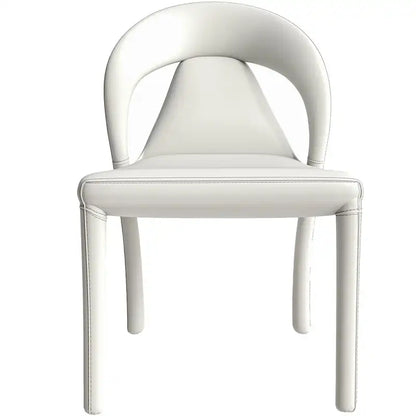 Solace Modern Dining Chair in Upholstered Leather with Steel Frame & Legs by LeisureMod