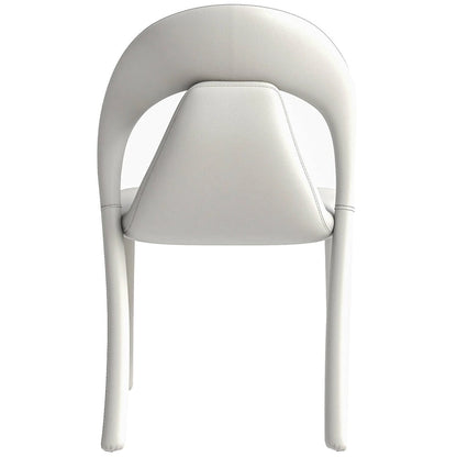 Solace Modern Dining Chair in Upholstered Leather with Steel Frame & Legs by LeisureMod