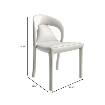 Solace Modern Dining Chair in Upholstered Leather with Steel Frame & Legs by LeisureMod