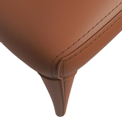 Solace Modern Dining Chair in Upholstered Leather with Steel Frame & Legs by LeisureMod