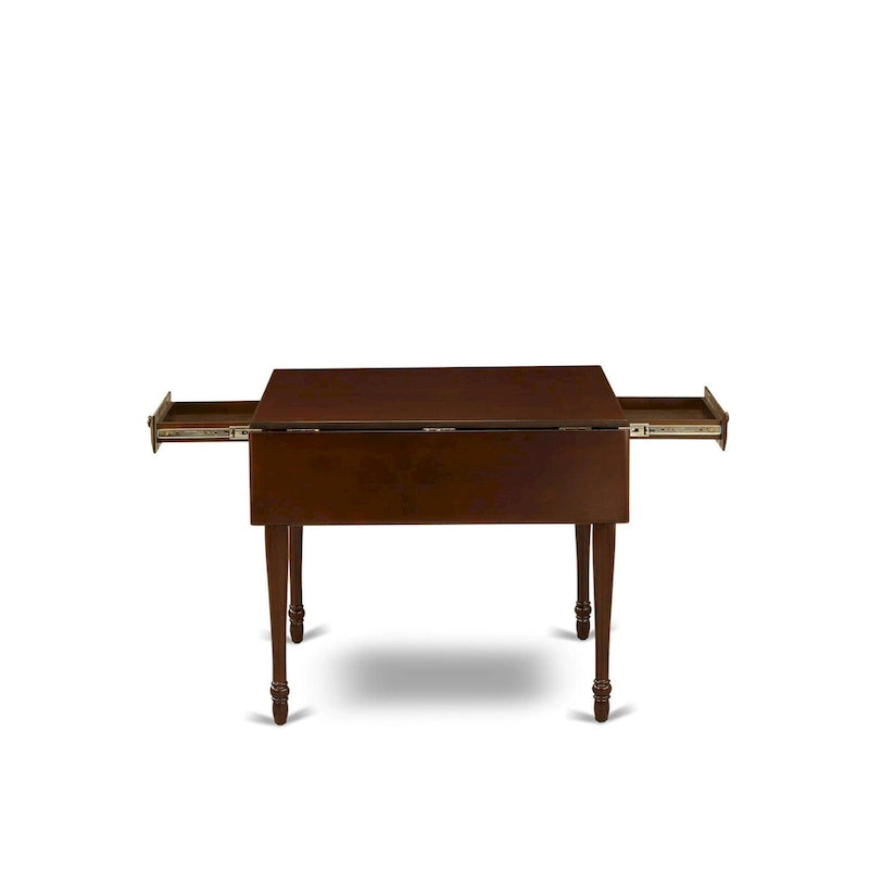 East West Furniture Dining Set Contains a Rectangle Dining Room Table with Dropleaf and Parson Chairs (Pieces Options)