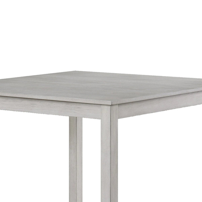 Cher 5 Piece Set Counter Height Dining Table, 4 Chairs, Gray Fabric, Wood