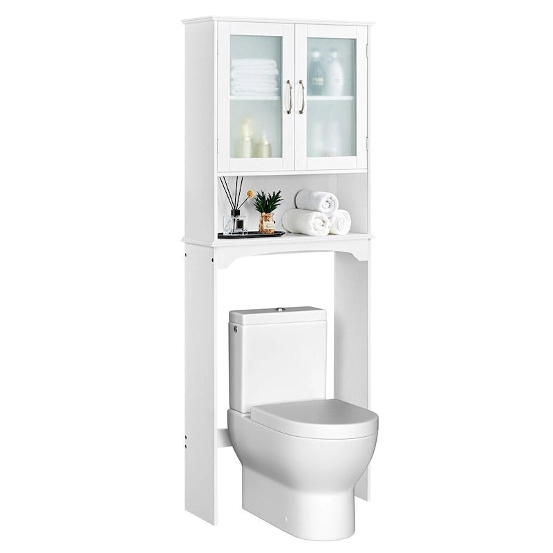 Yaheetech Bathroom Organizer Over The Toilet,2-Door,1 Open-Shelf