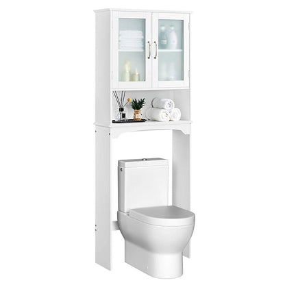 Yaheetech Bathroom Organizer Over The Toilet,2-Door,1 Open-Shelf