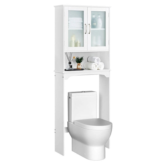 Yaheetech Bathroom Organizer Over The Toilet,2-Door,1 Open-Shelf