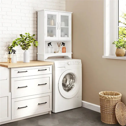 Yaheetech Bathroom Organizer Over The Toilet,2-Door,1 Open-Shelf