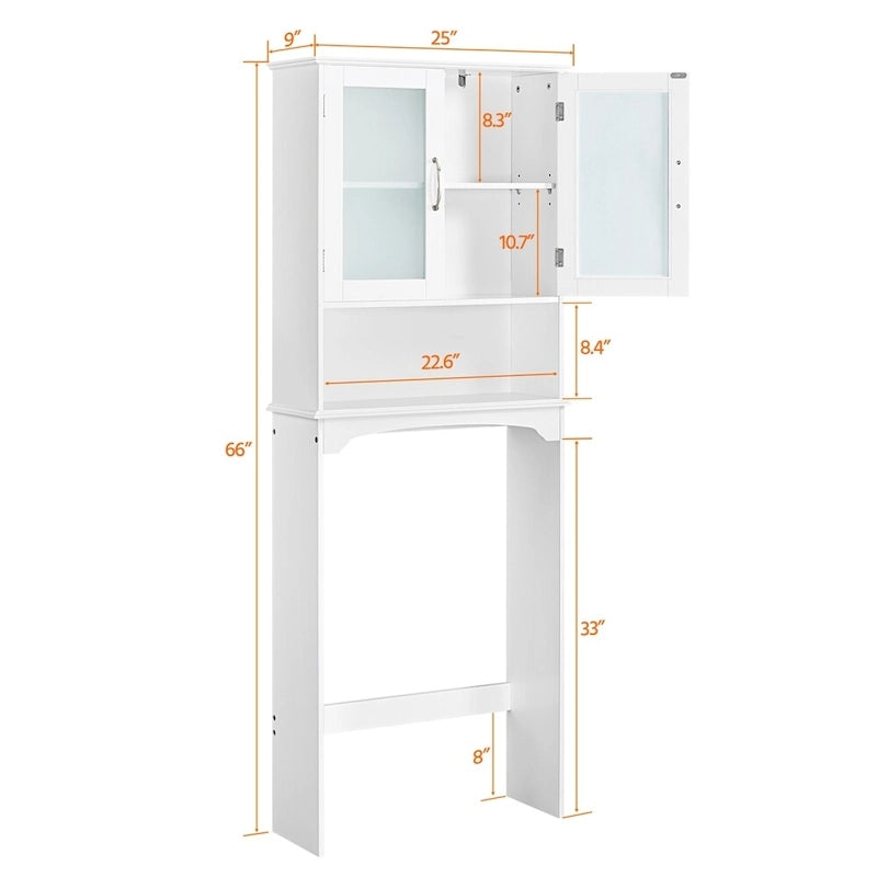 Yaheetech Bathroom Organizer Over The Toilet,2-Door,1 Open-Shelf