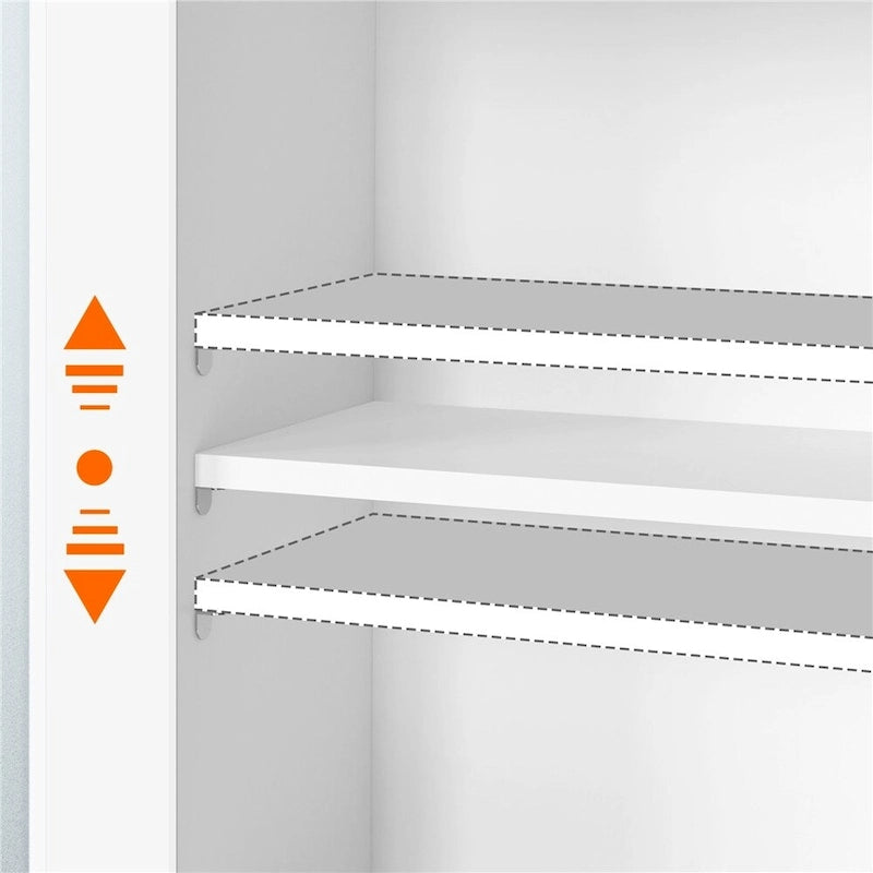 Yaheetech Bathroom Organizer Over The Toilet,2-Door,1 Open-Shelf