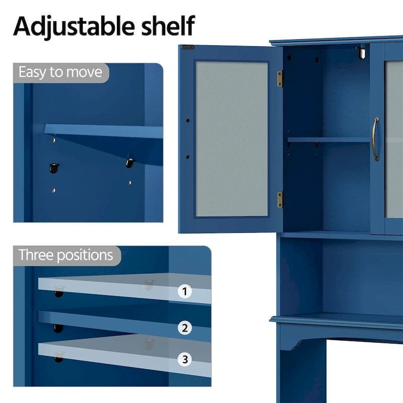 Yaheetech Bathroom Organizer Over The Toilet,2-Door,1 Open-Shelf