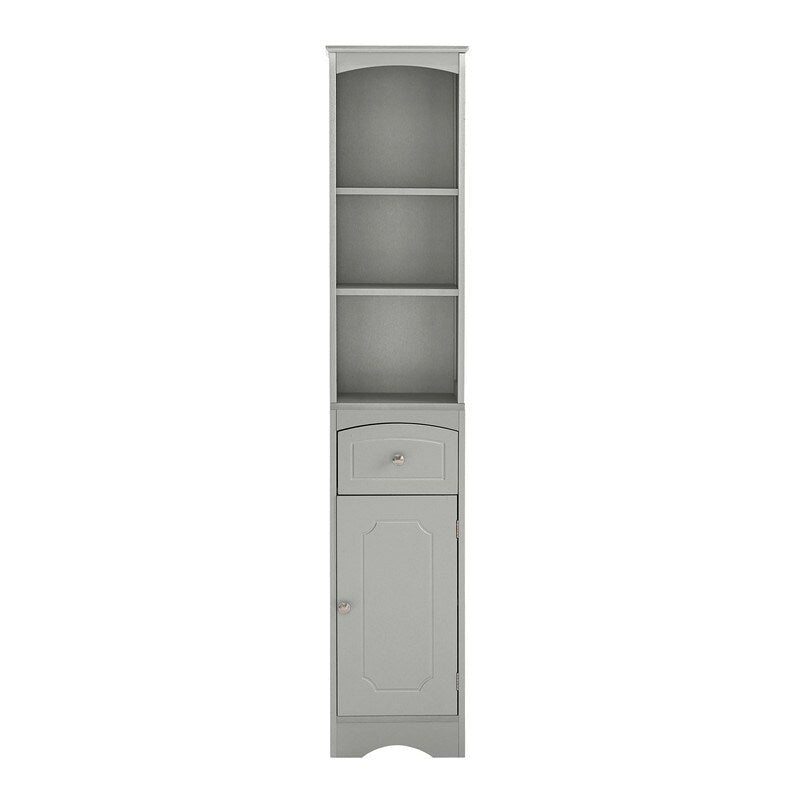 67 Tall Bathroom Organizers and Cabinet, Freestanding Storage Cabinet with Drawer, Door and Adjustable Shelves