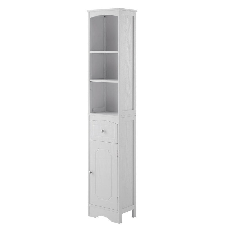 67 Tall Bathroom Organizers and Cabinet, Freestanding Storage Cabinet with Drawer, Door and Adjustable Shelves