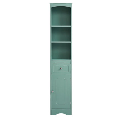 67 Tall Bathroom Organizers and Cabinet, Freestanding Storage Cabinet with Drawer, Door and Adjustable Shelves
