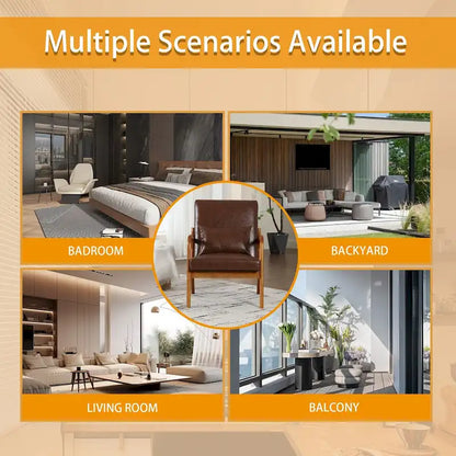 Velvet/leather Upholstered Mid-Century Modern Wood Frame Single Armchair for Living Room