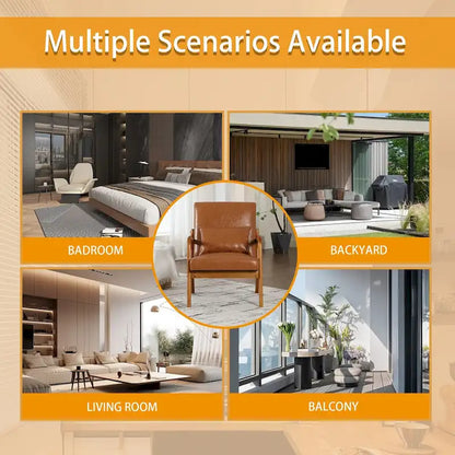 Velvet/leather Upholstered Mid-Century Modern Wood Frame Single Armchair for Living Room