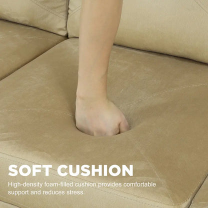 3-Piece Upholstered Sectional Sofa Set With Storage Ottoman