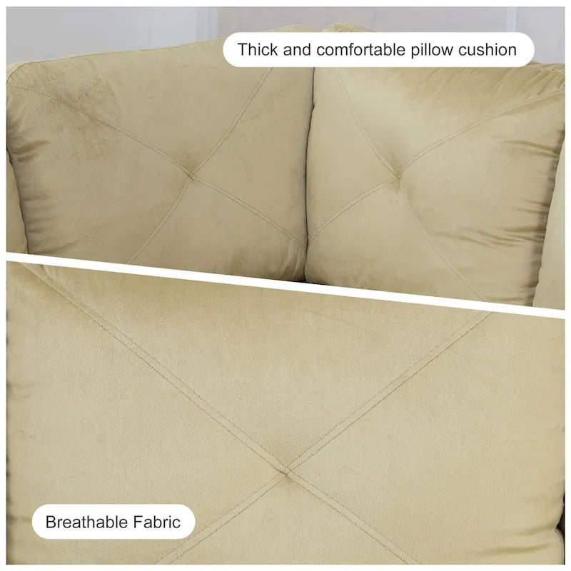 3-Piece Upholstered Sectional Sofa Set With Storage Ottoman
