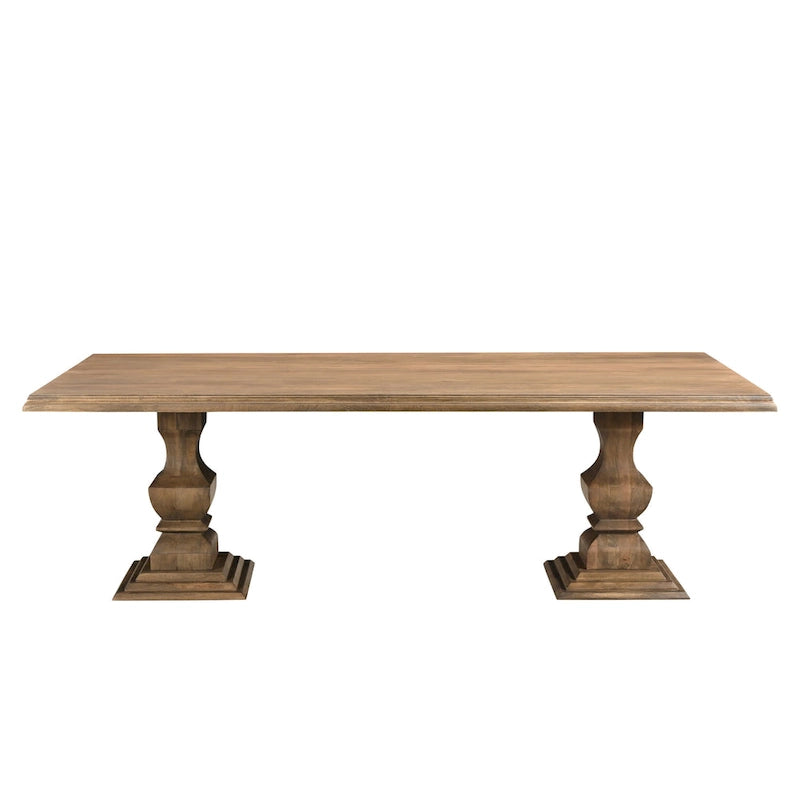 Willow Solid Wood Double Pedestal Dining Table