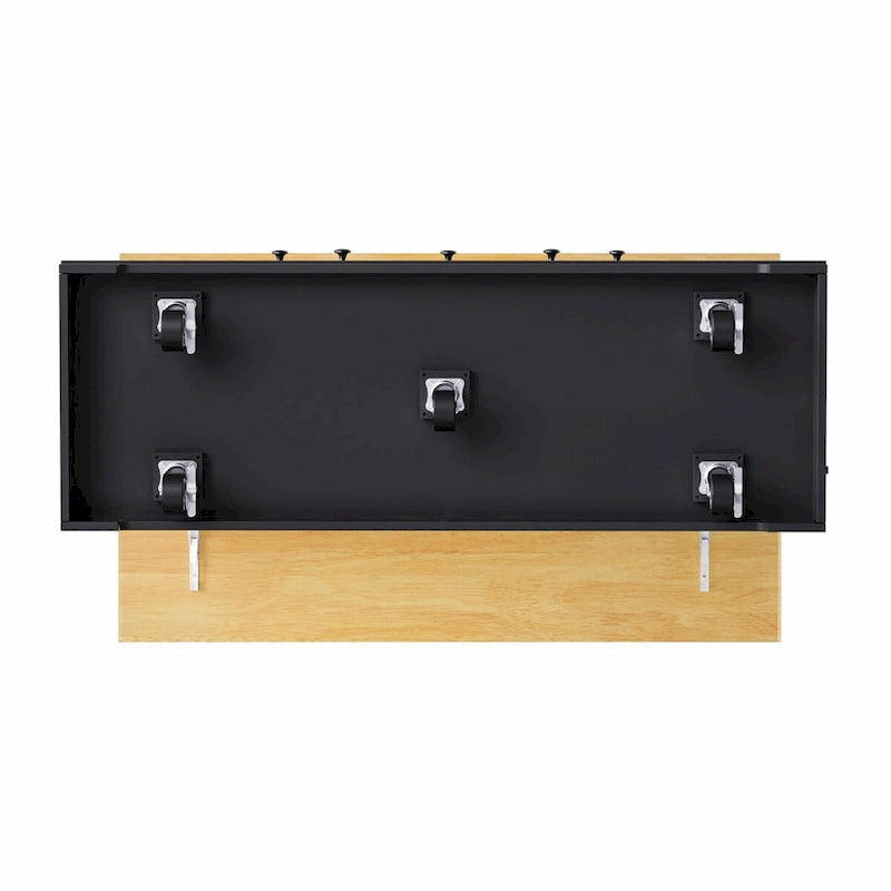 53 Kitchen Island with Drop Leaf, Power Outlet, Rolling Cart, and Storage Racks