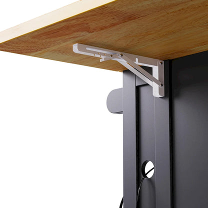 53 Kitchen Island with Drop Leaf, Power Outlet, Rolling Cart, and Storage Racks