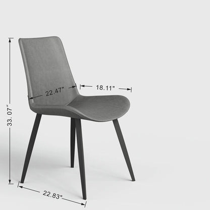 Stateside Suede Leather Covered Dining Chair (Set of 2) - N/A