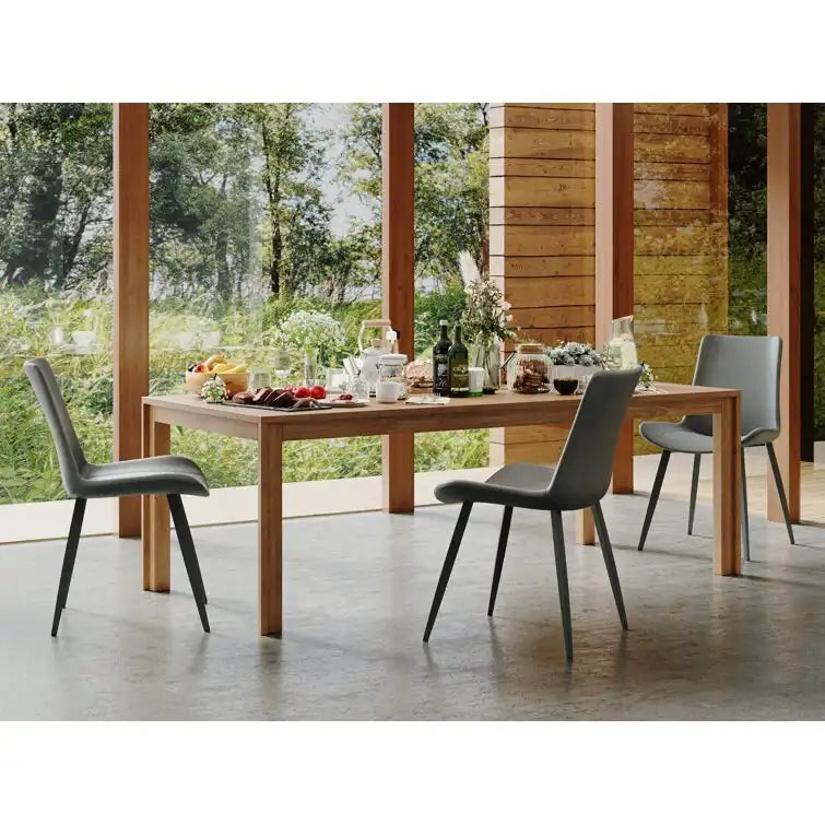 Stateside Suede Leather Covered Dining Chair (Set of 2) - N/A