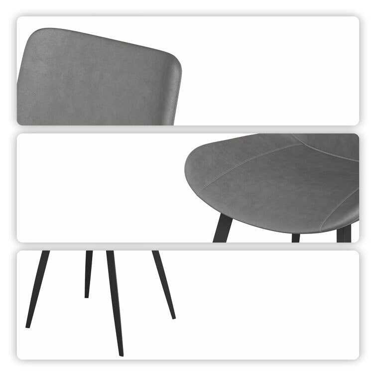 Stateside Suede Leather Covered Dining Chair (Set of 2) - N/A