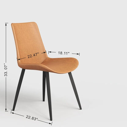 Stateside Suede Leather Covered Dining Chair (Set of 2) - N/A