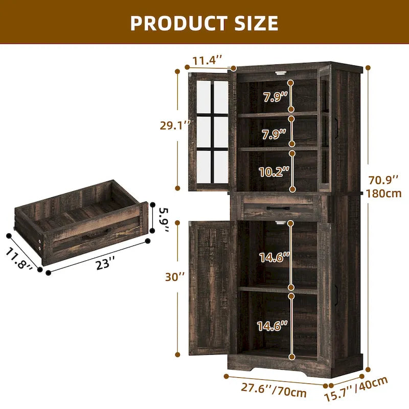Farmhouse Kitchen Pantry Storage Cabinets