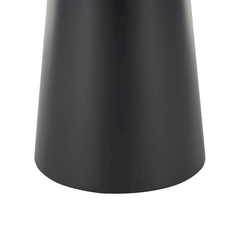 Metal Handmade Pedestal Side End Accent Table with Brown Wood Tabletop - Black - Roche River Decor