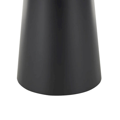 Metal Handmade Pedestal Side End Accent Table with Brown Wood Tabletop - Black - Roche River Decor