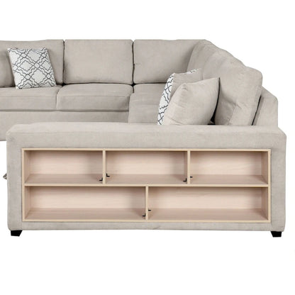 U-Shaped Sectional Sofa with Two USB Ports and Storage Chaise